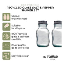 Tower Natural Life Salt And Pepper Shaker Set Crafted With Recycled And Sustainable Materials