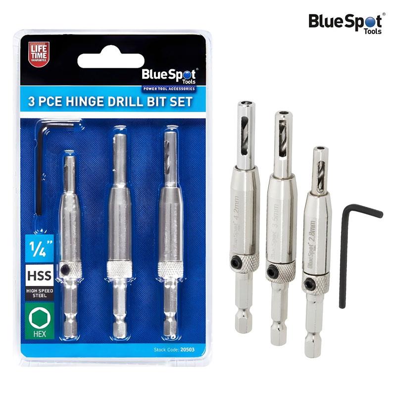 Blue Spot Tools Hinge Drill Bit Set 3 Pieces