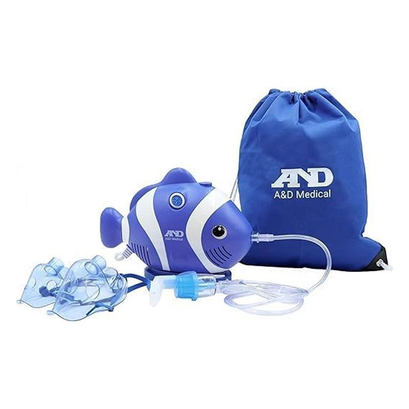 A&D Medical Kids Nebuliser Compressor Inhaler Portable Design Carry Case Blue