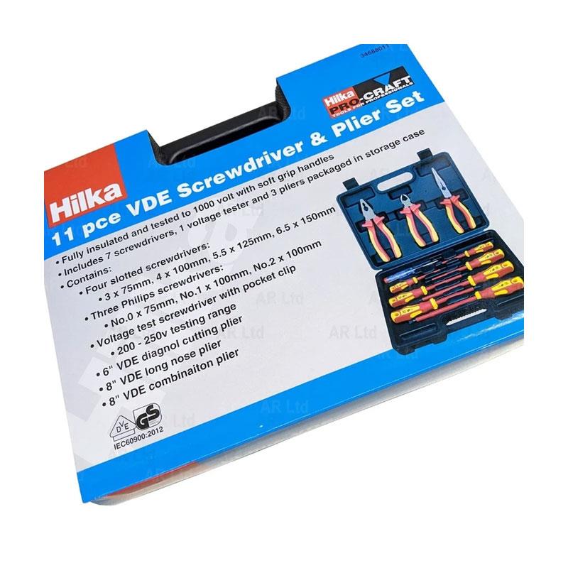 Hilka Tools VDE Screwdriver And Plier Set 11 Piece