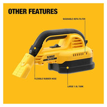 Dewalt 18V XR Cordless Wet & Dry Handheld Vacuum Cleaner - Bare Unit