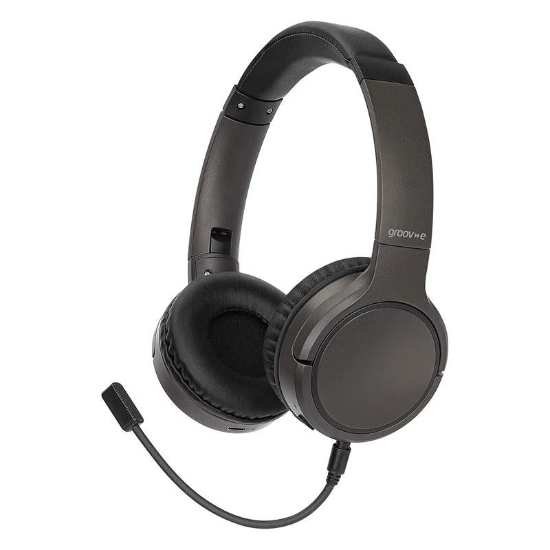 Groov-e Connect Wireless Headphones With Detachable Boom Microphone Black