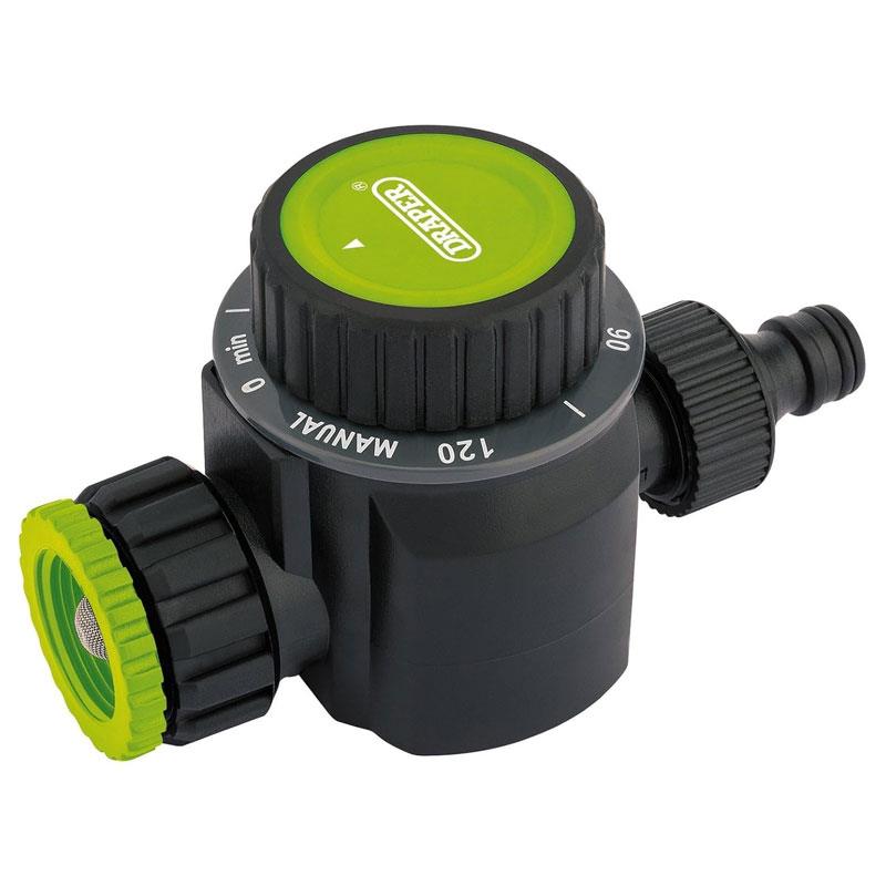 Draper Mechanical Water Timer Single Outlet 10.7x6.5x19.5 cm Black Main image