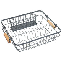 KitchenCraft Living Nostalgia Wire Dish Drainer Cutlery Holder Rack Grey