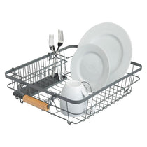 KitchenCraft Living Nostalgia Wire Dish Drainer Cutlery Holder Rack Grey