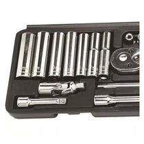 Hilka Tools 1/4 Inch Drive Socket Set Metric Carbon Steel Chrome Finish 22 Piece