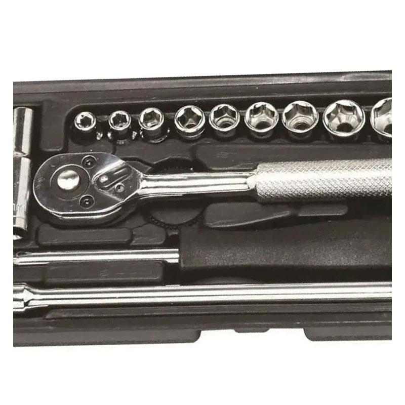 Hilka Tools 1/4 Inch Drive Socket Set Metric Carbon Steel Chrome Finish 22 Piece