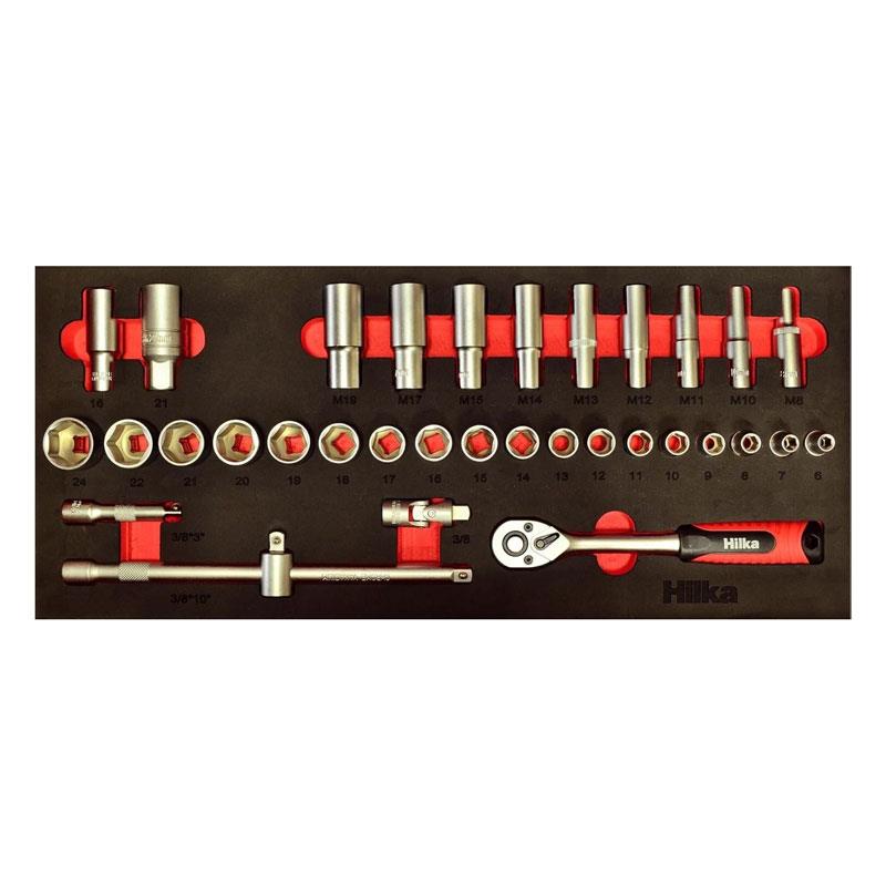 Hilka Tools 3/8 Inch Drive EVA Socket Set Metric 34 Piece Main image