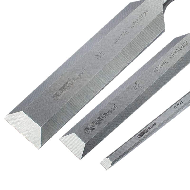 Draper Expert Soft Grip Pound Thru Bevel Edge Wood Chisel Set 140mm 6 Piece