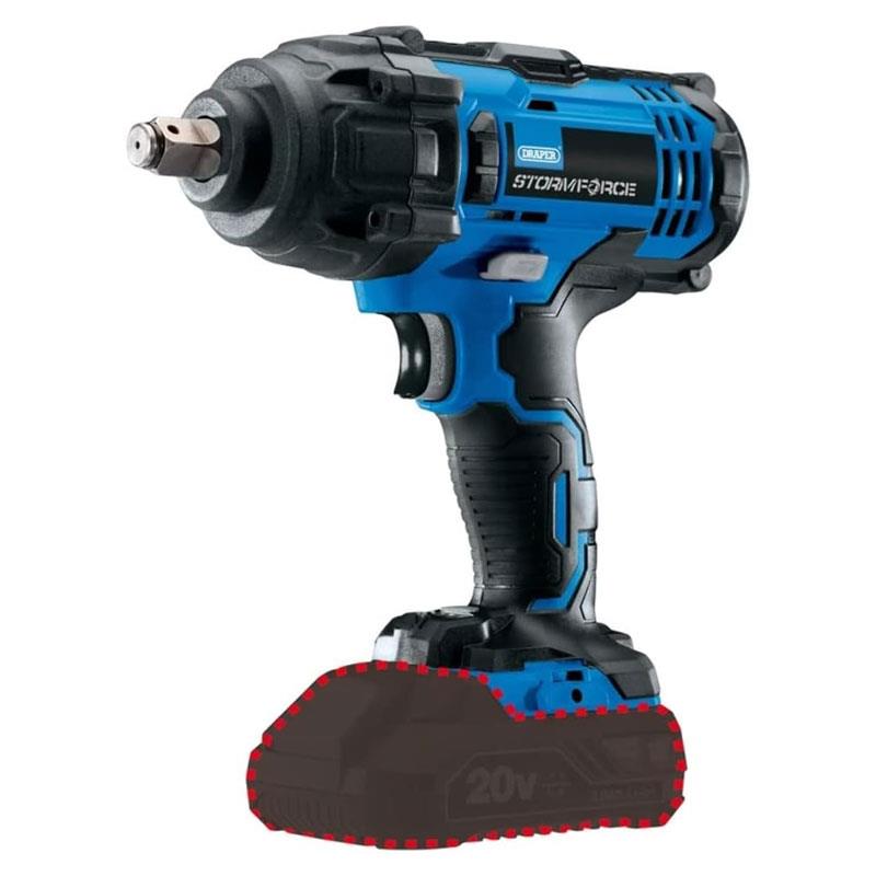 Draper Storm Force 1/2 Inch Square Drive 20V Mid-Torque Impact Wrench 400Nm Bare Unit Main image