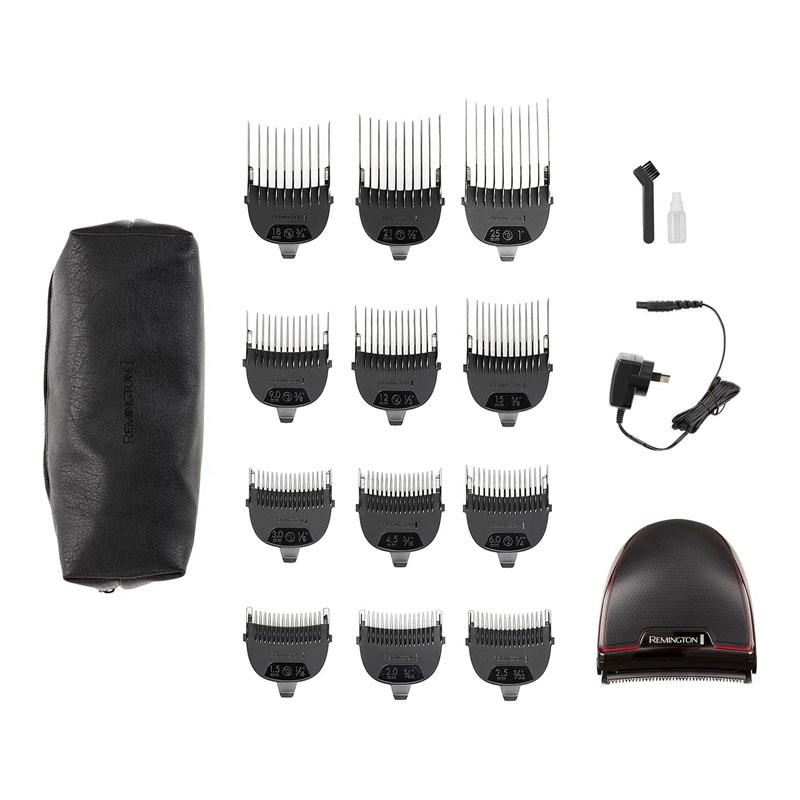 Remington Quick Cut Pro Hair Clippers 12 Guide Combs 1.5-15mm Waterproof Black