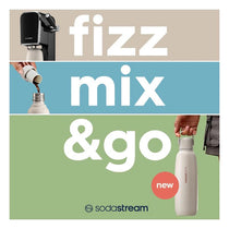 SodaStream Fizz & Go Cool Stainless Steel Double Insulated Carbonated Drinks Bottle 0.9 Litre Sand