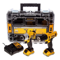DeWalt 12V XR Sub-Compact Twin Pack Impact And Drill Driver Kit 2 x 2.0Ah Li-ion Multi-Voltage Charger TSTAK Toolbox