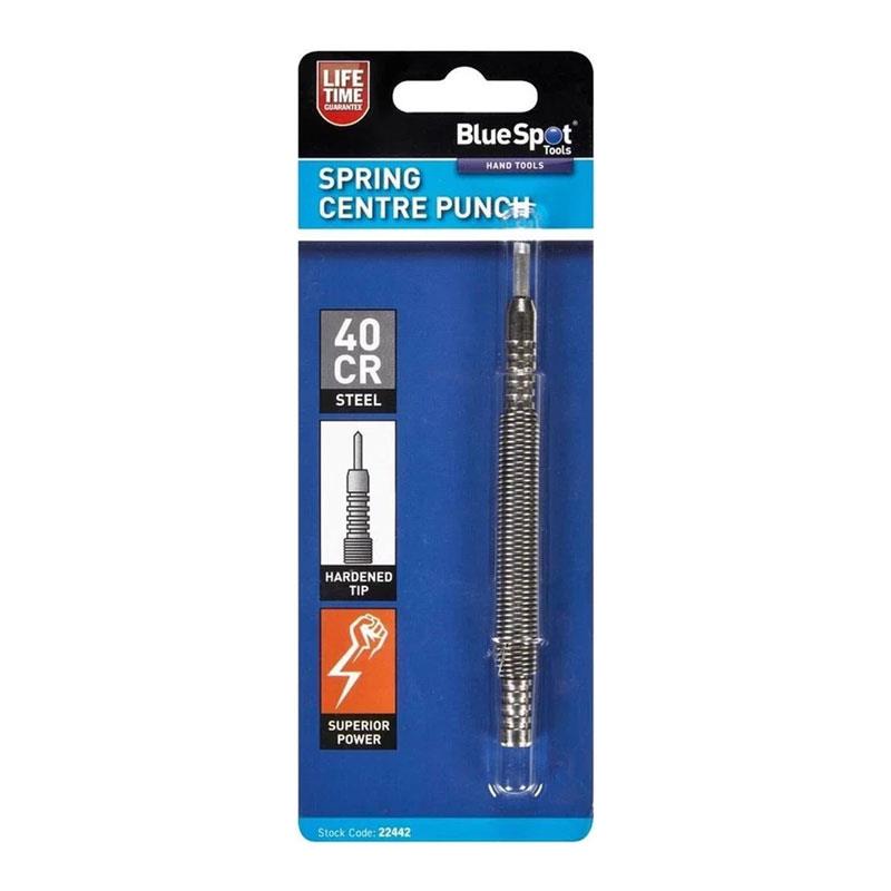 Blue Spot Tools Centre Punch Spring Loaded Metal Wood Dent Marker Hardened Tip Main image