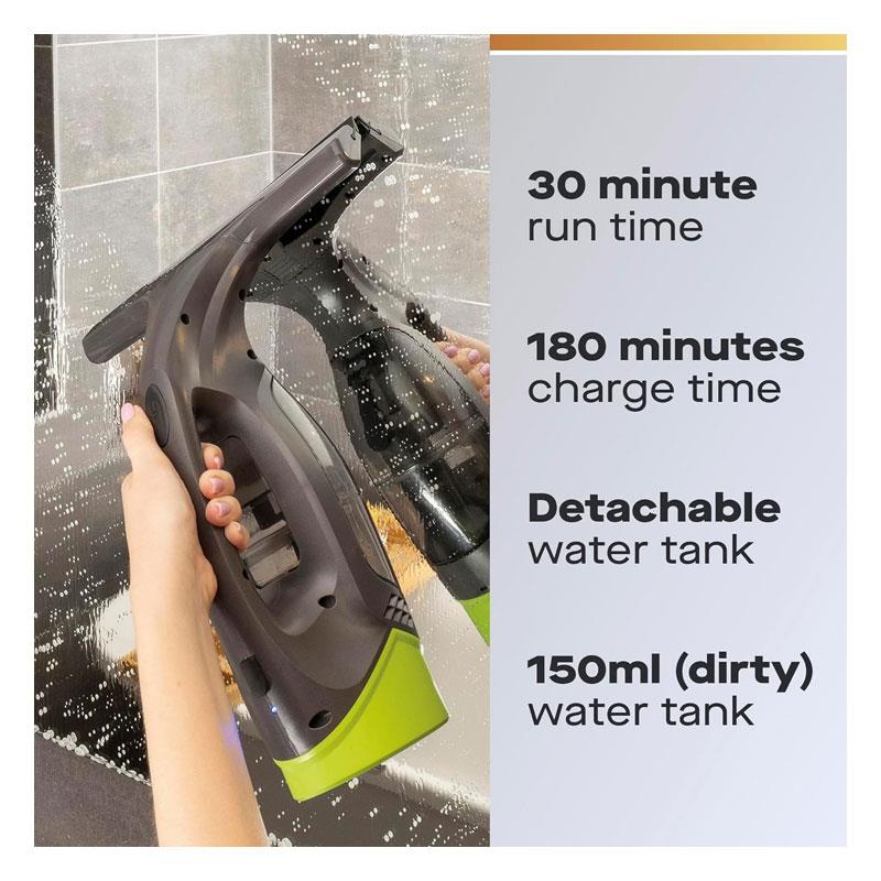 Daewoo Hurricane Clearvac 2-In-1 Rechargeable Cordless Vacuum Window Cleaner Kit Grey