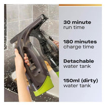 Daewoo Hurricane Clearvac 2-In-1 Rechargeable Cordless Vacuum Window Cleaner Kit Grey