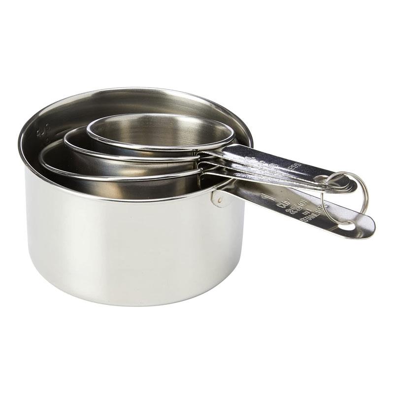 Dexam Faringdon Set of 4 Stainless Steel Measuring Cups 60 80 125 250ml Silver