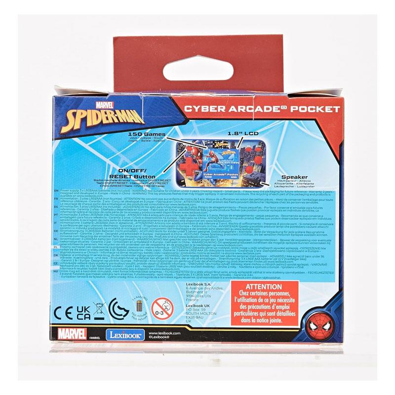 Lexibook Spider-Man Handheld Console Mini Cyber Arcade 150 Games - Red/Blue