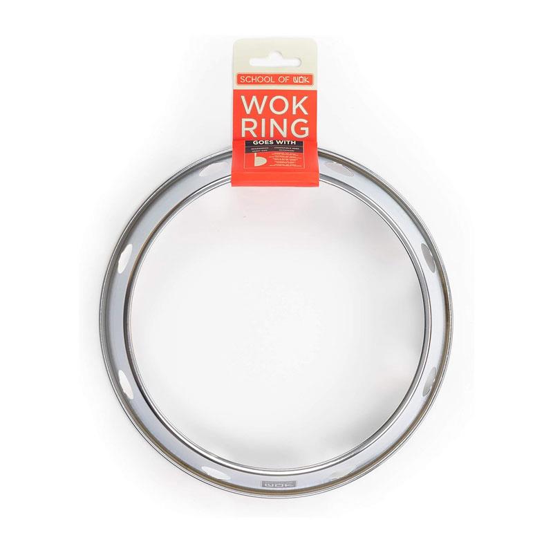 School of Wok 10'/25cm Stainless Steel Wok Ring Round Bottom Wok Silver