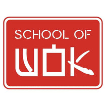 School of Wok 10.5'/27cm Non-Stick Carbon Steel Wok Flat Bottom Bamboo Handle Silver