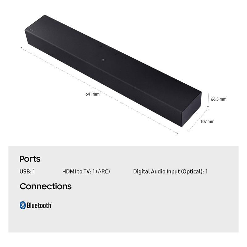 Samsung 2.0 All-in-One Sound Bar 4 Speakers Built-In Subwoofer 40W Black