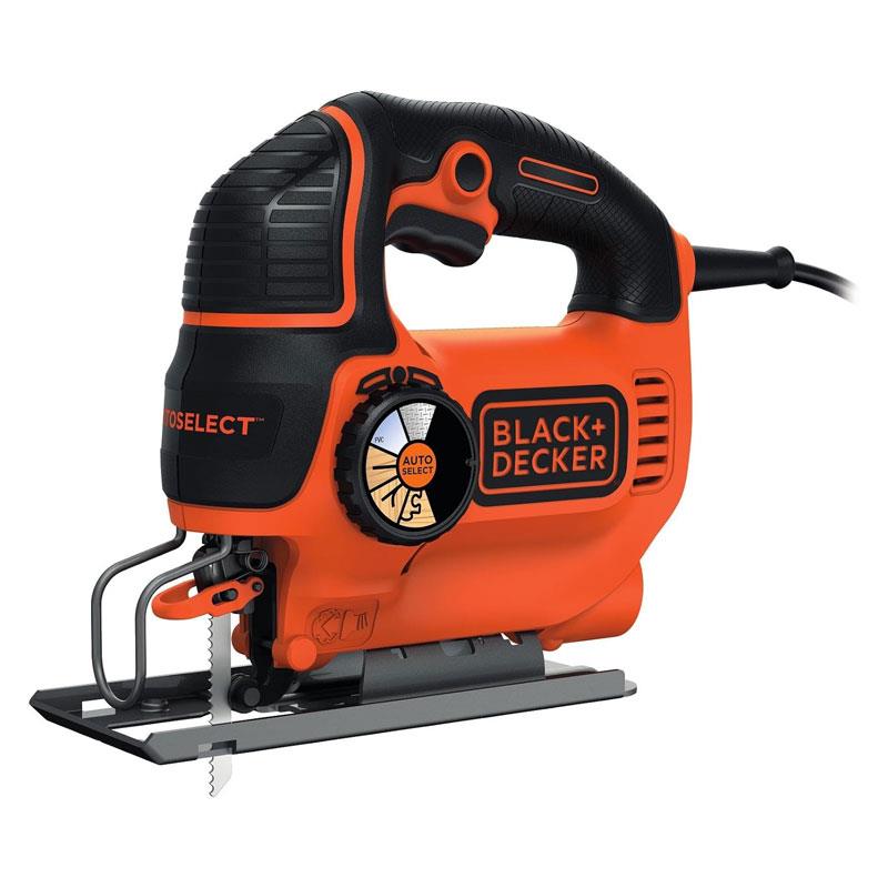 Black & Decker Autoselect Pendulum Jigsaw With Blade And Kit Box 550W 230V - Black/Orange