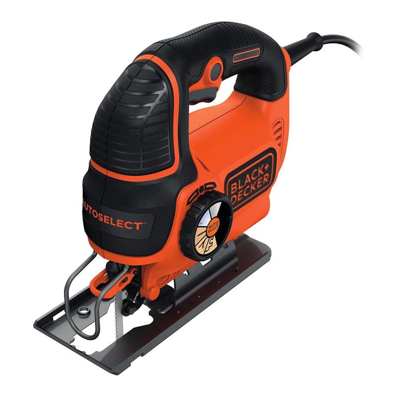 Black & Decker Autoselect Pendulum Jigsaw With Blade And Kit Box 550W 230V - Black/Orange