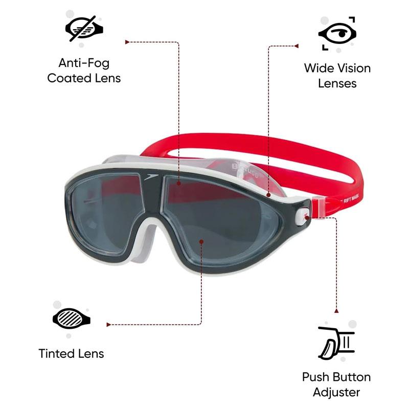 Speedo SPEFT Unisex Adult Biofuse Rift Mask Goggles Blue/White/Clear