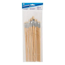 Silverline Artists Paint Brush Set Flat Tips 1-12mm 12 Piece