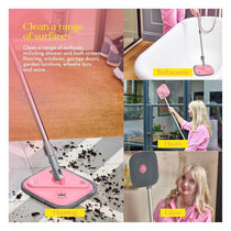 Swan x Lynsey Turbo Spin Mop 360° Rinse & Wring 2.5L Dual Tanks Microfibre Heads Pink/Grey