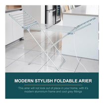 Ourhouse Heated Winged Electric Clothes Airer Drier 2 Foldable Wings Up To 15kg White