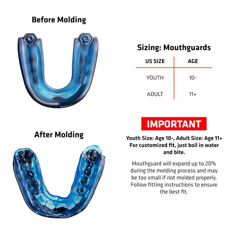Shock Doctor Gel Max Mouthguard Junior Comfortable Triple-Layer Design Black