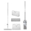 Swan Elevate Self-Wringing Flat Mop & Folding Bucket Set 2 Wringing Settings Microfibre Pad White