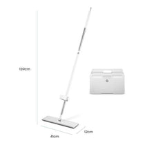 Swan Elevate Self-Wringing Flat Mop & Folding Bucket Set 2 Wringing Settings Microfibre Pad White