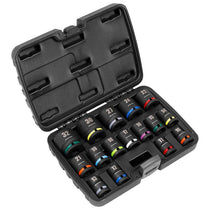 Sealey 1/2 Inch Square Drive Impact Socket Set Standard Metric 16 Piece