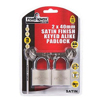 Blue Spot Tools 40mm Satin Finish Keyed Alike Padlocks 2 Piece