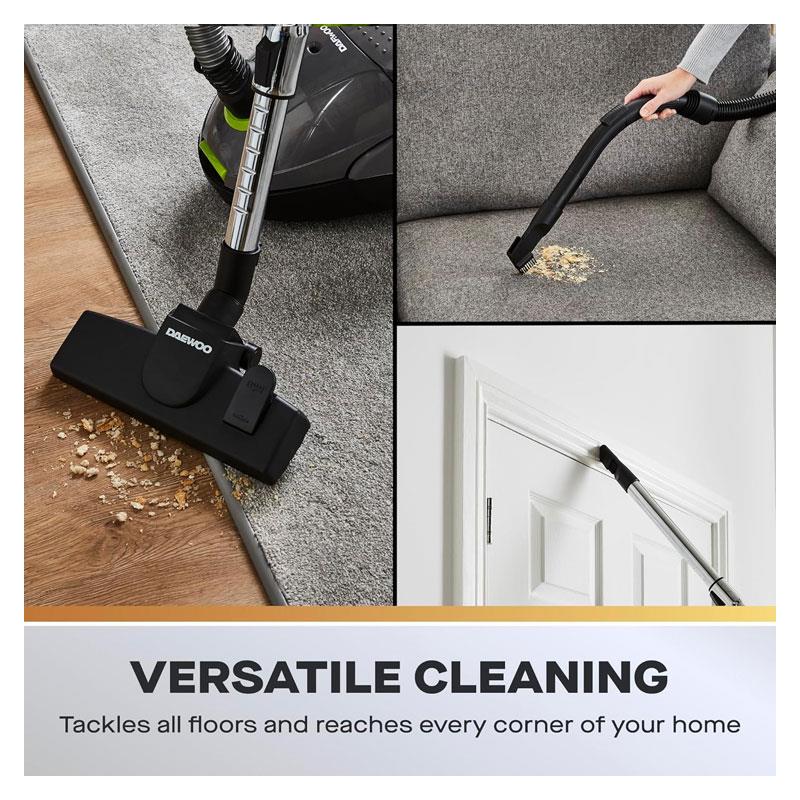 Daewoo Tornado Compact Bagged Vacuum Cleaner 700W 2 Litres Green & Grey