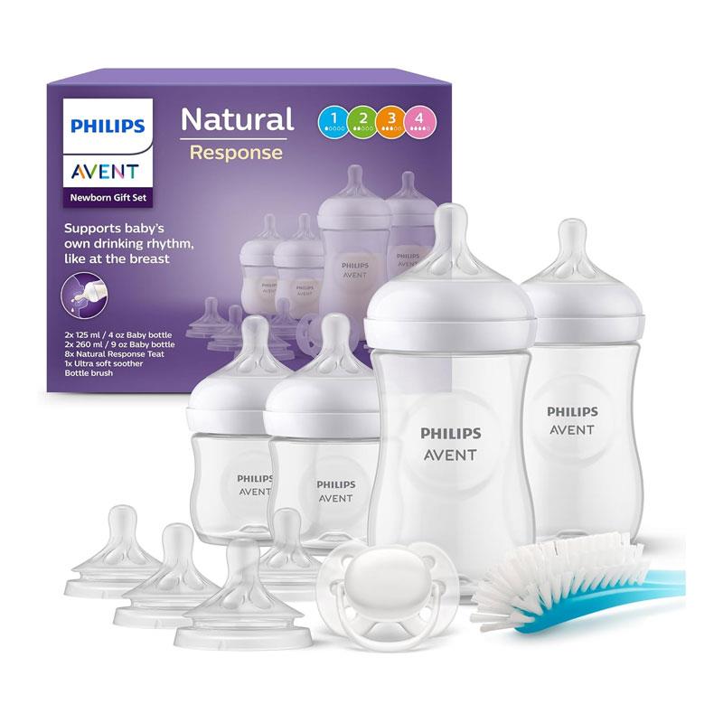 Philips Avent Baby Bottle Newborn Gift Set 4 Baby Milk Bottles 0-12 Months+ White Main image