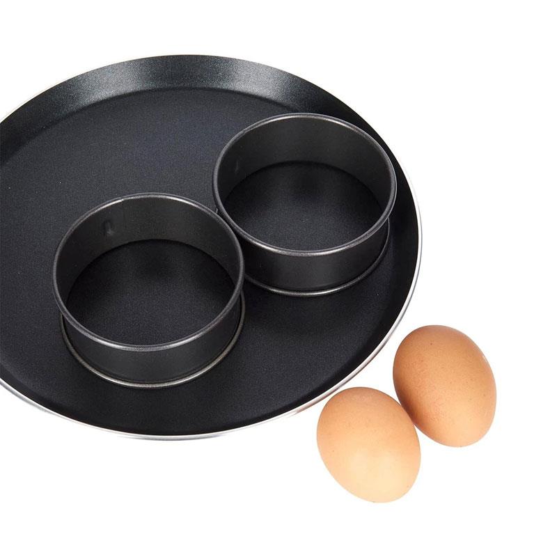 KitchenCraft Non Stick Poached Egg Fried Egg Crumpet Rings Set of 2 - Black