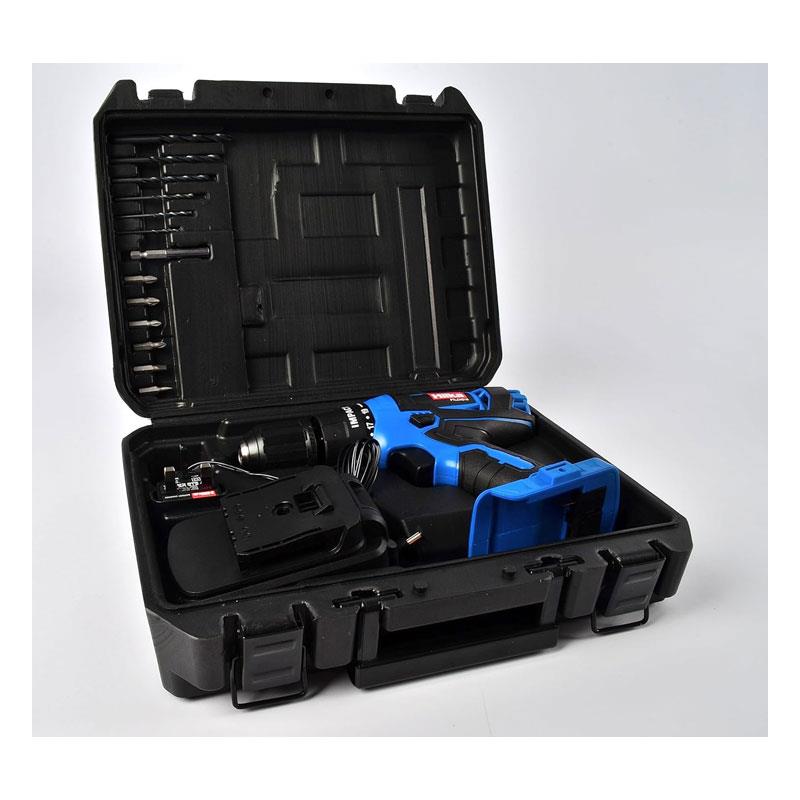Hilka Tools 18V Li-ion Cordless Hammer Drill Combi Set With Case Bits And Charger Blue