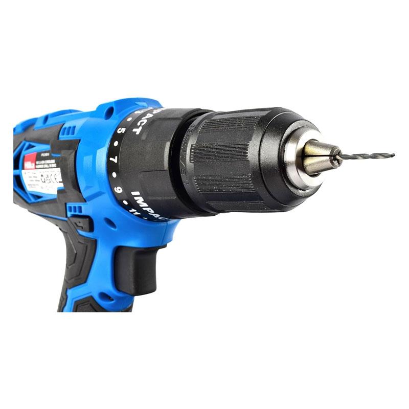 Hilka Tools 18V Li-ion Cordless Hammer Drill Combi Set With Case Bits And Charger Blue