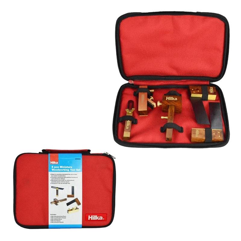 Hilka Tools Miniature Woodworking Tool Set In Bag 5 Piece Secondary image