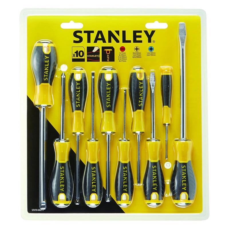 Stanley Essential Screwdriver Set PH Phillips PZ Pozi Flat 10 Piece