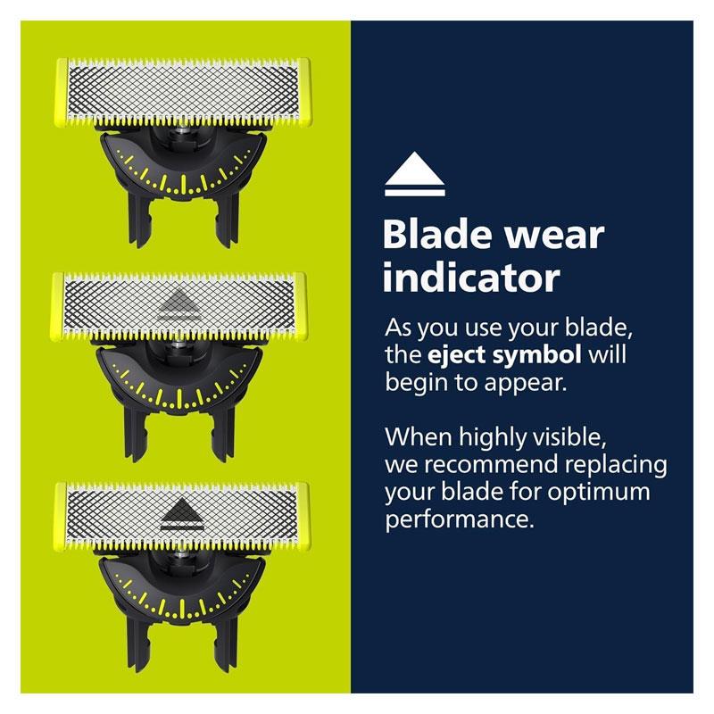 Philips Norelco 360 OneBlade Replacement Blade Pack of 3 Green & Black