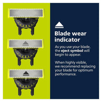Philips Norelco 360 OneBlade Replacement Blade Pack of 3 Green & Black