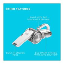 Black & Decker 18V Cordless Compact Pivot Handheld Vacuum Cleaner 0.5 Litres Capacity Dark Titanium