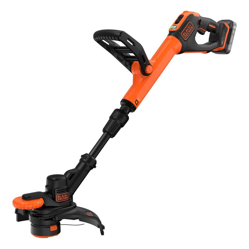 Black & Decker 18V Cordless Strimmer 28cm String Trimmer 2.0Ah Battery 400mA Charger Kit Black/Orange Main image