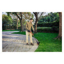Black & Decker 18V Cordless Strimmer 28cm String Trimmer 2.0Ah Battery 400mA Charger Kit Black/Orange