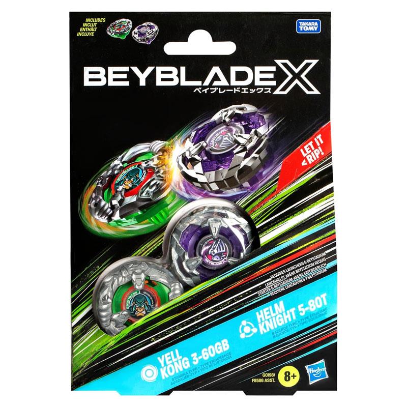 Beyblade X Yell Kong 3-60GB And Helm Knight 5-80T Top Dual Pack Set 2 Right-Spin Tops Spinning Bey Toys