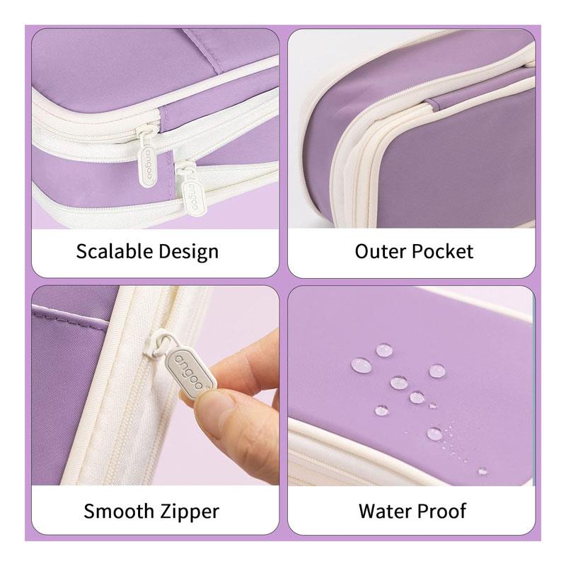 Kawaii Pencil Cases Large Capacity Pencil Bag Pouch Holder Box For Teen Students Girls - Lavender